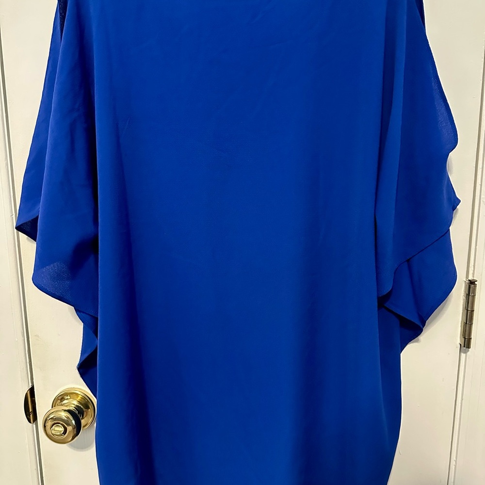 Vibrant Blue Cold Shoulder Top